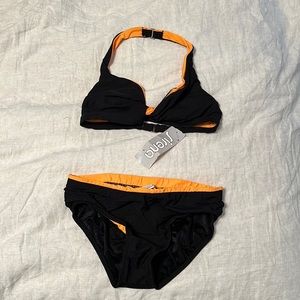 Brand new with tags sirena halter top black bathing suit size 10 bikini
